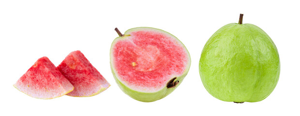 pink guava fruit isolated on transparent png