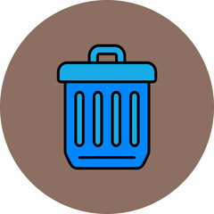 Waste Bin Multicolor Circle Filled Line Icon