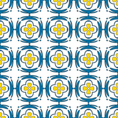 Seamless pattern inspired by Portuguese tiles