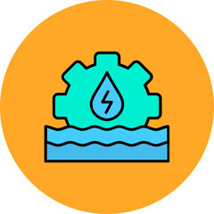 Hydro Power Multicolor Circle Filled Line Icon