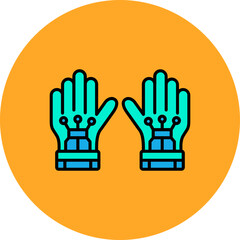 Gloves Multicolor Circle Filled Line Icon