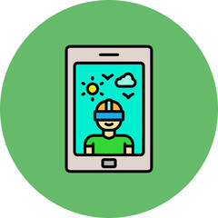 Tablet Multicolor Circle Filled Line Icon