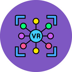 Focus Multicolor Circle Filled Line Icon