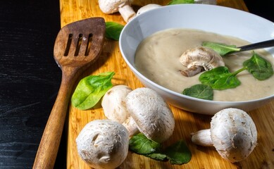 mushroom soup with mushrooms