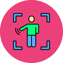 Motion Sensor Multicolor Circle Filled Line Icon