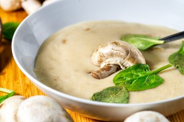 vegetable soup with mushrooms