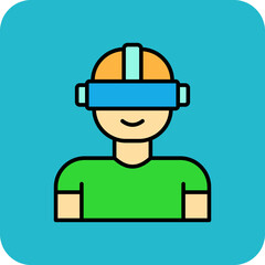 User Multicolor Round Corner Filled Line Icon