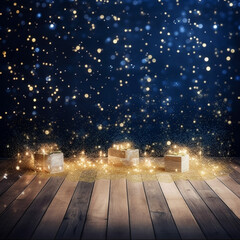 Abstract wedding party background blue and gold - AI Generative