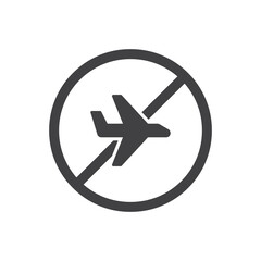 Obraz premium No Travel Icon - Flight Cancel Icon