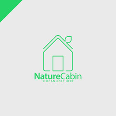 green nature cabin rent business logo idea
