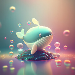 Illustration of colorful whale