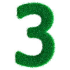 Fototapeta premium Number Grass 3D Render