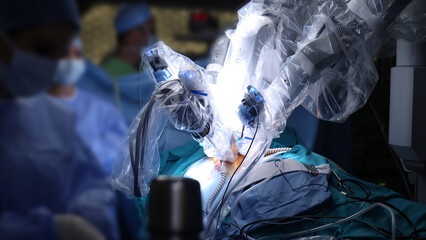 Robotic Surgery. Medical operation involving robot. Medical robot. Minimally Invasive Robotic...
