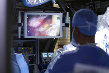Robotic Surgery. Medical operation involving robot. Medical robot. Minimally Invasive Robotic Surgery. 