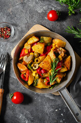 Potato Vegetable Stew, Cooked Vegetables, Healthy Vegetarian Meal