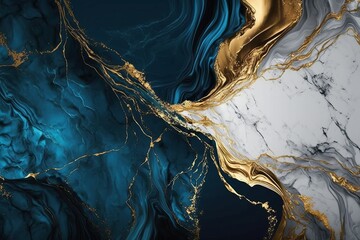 Obraz na płótnie Canvas Elegant white and blue marble