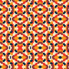 Abstract retro geometric seamless pattern