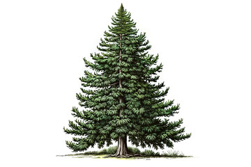 Fototapeta premium green spruce isolated on white. Generated by AI