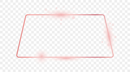 Rose gold glowing rounded trapezoid shape frame