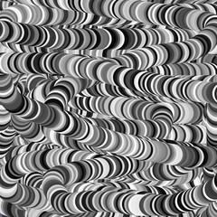 Abstract background of white, black and gray overlapping circles.