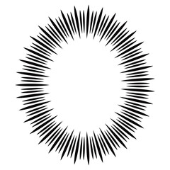 黒色の集中線の心情イメージの吹き出し素材