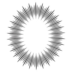 黒色の集中線の心情イメージの吹き出し素材