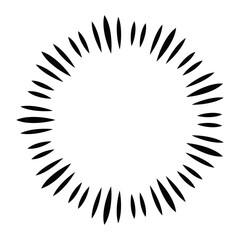 黒色の集中線の心情イメージの吹き出し素材