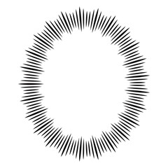 黒色の集中線の心情イメージの吹き出し素材