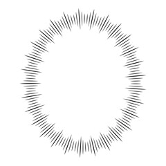 黒色の集中線の心情イメージの吹き出し素材