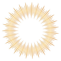 金色風の集中線のフレーム素材