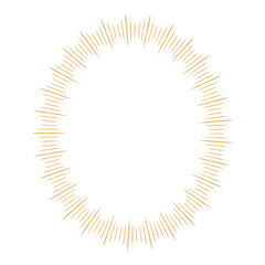 金色風の集中線のフレーム素材