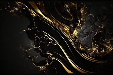 Elegant gold and black marble