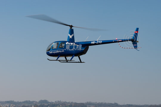 Robinson R44 Raven II helicopter in Wangen-Lachen in Switzerland 27.3.2022