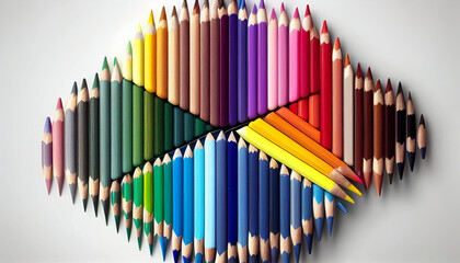 A Colorful Set of Pencils on a White Background for Your Design Projects, Generative AI