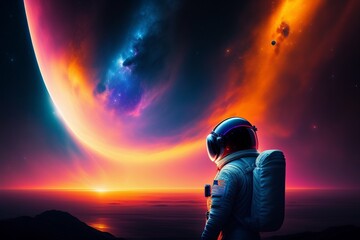 Obraz na płótnie Canvas sunrise in space
