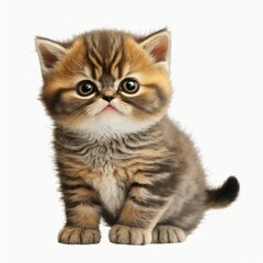 Cute Baby Exotic Shorthair on White Background