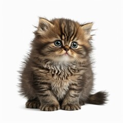 Baby British Longhair on White Background