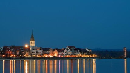 Friedrichshafen promenade in the evening