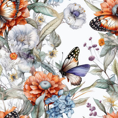 seamless flower pattern pack, ai generated