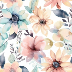 seamless flower pattern pack, ai generated