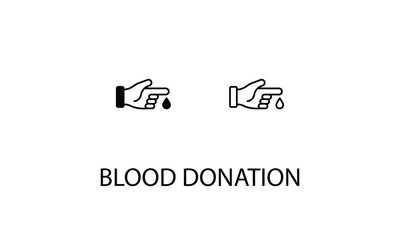 Blood donation double icon design stock illustration
