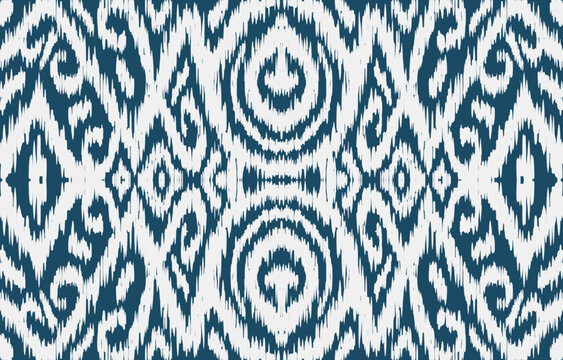 Abstract ethnic ikat pattern traditional Design for background,carpet,wallpaper,clothing,wrapping,Batik,fabric,Vector illustration.embroidery style.