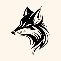 Fox vector for logo or icon, drawing Elegant minimalist style,abstract style Illustration