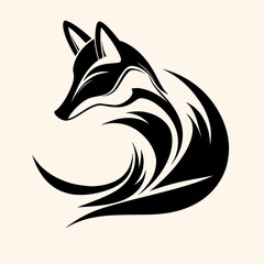Fox vector for logo or icon, drawing Elegant minimalist style,abstract style Illustration