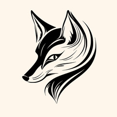 Fox vector for logo or icon, drawing Elegant minimalist style,abstract style Illustration