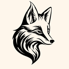 Fox vector for logo or icon, drawing Elegant minimalist style,abstract style Illustration