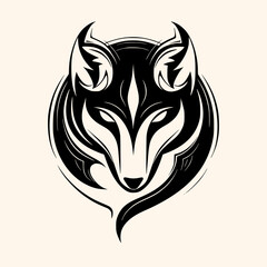 Fox vector for logo or icon, drawing Elegant minimalist style,abstract style Illustration