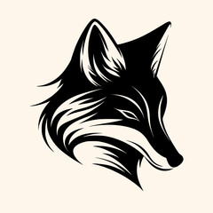 Fox vector for logo or icon, drawing Elegant minimalist style,abstract style Illustration