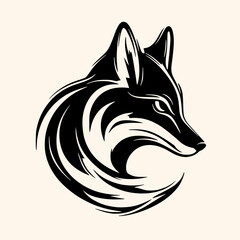 Fox vector for logo or icon, drawing Elegant minimalist style,abstract style Illustration