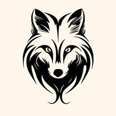 Fox vector for logo or icon, drawing Elegant minimalist style,abstract style Illustration